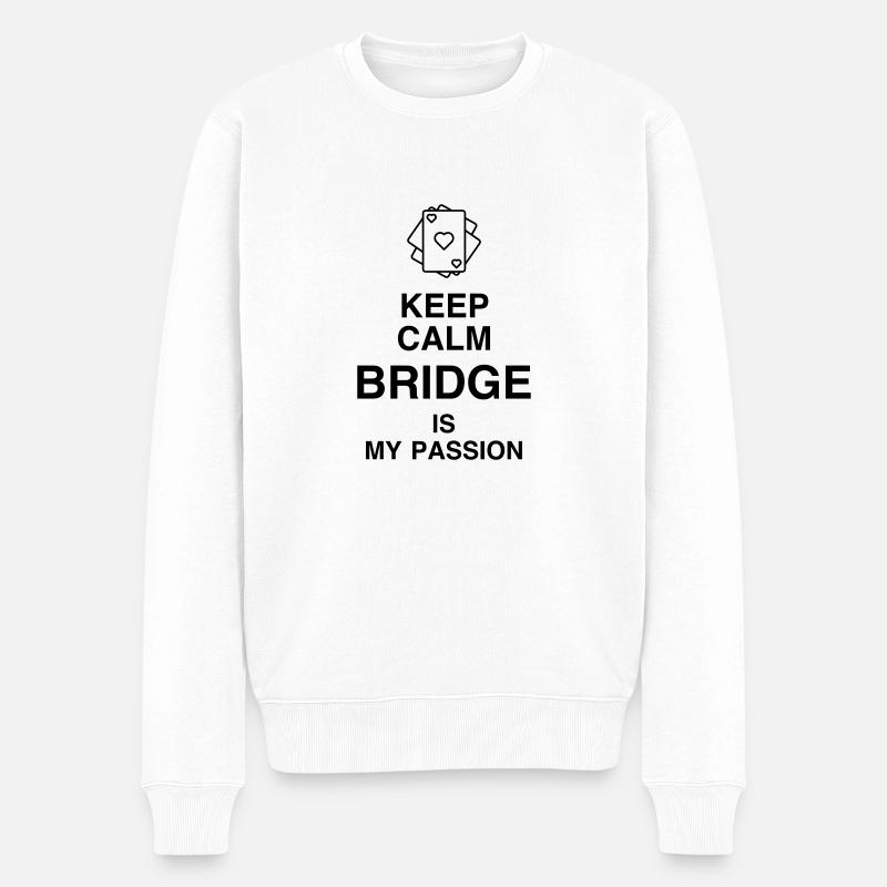 bridge / bridgeur / bridgeuse / cartes - Pull Premium bio Homme - blanc