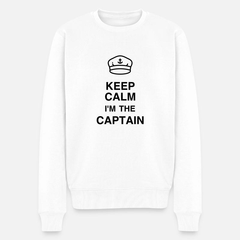 Seemann / Boot / Seebär / Segelboot - Männer Premium Bio Pullover - Weiß