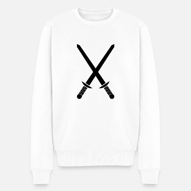 schwerter - Männer Premium Bio Pullover - Weiß