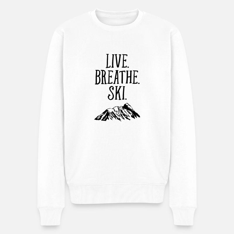 Live. Breathe. Ski. - Pull Premium bio Homme - blanc