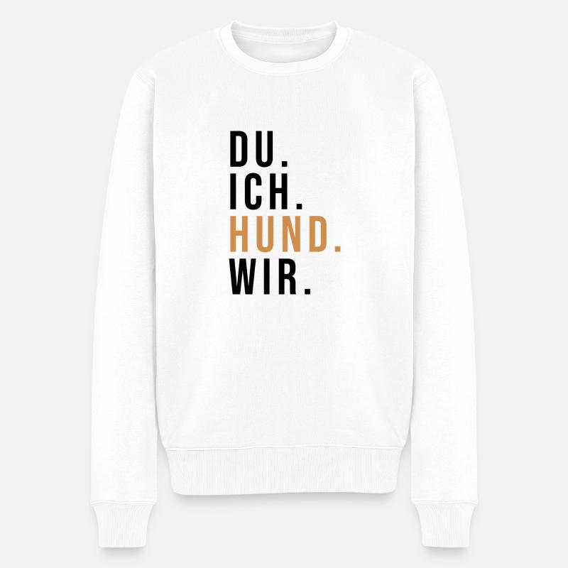 HUND WIR - Männer Premium Bio Pullover - Weiß