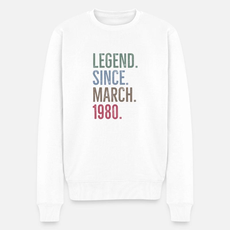 Légende depuis mars 1980 - Pull Premium bio Homme - blanc