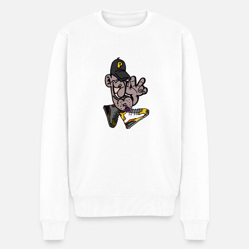Peopster - Männer Premium Bio Pullover - Weiß