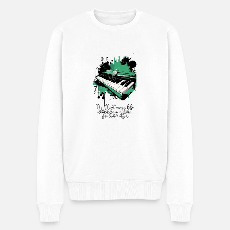Le piano - Pull Premium bio Homme - blanc