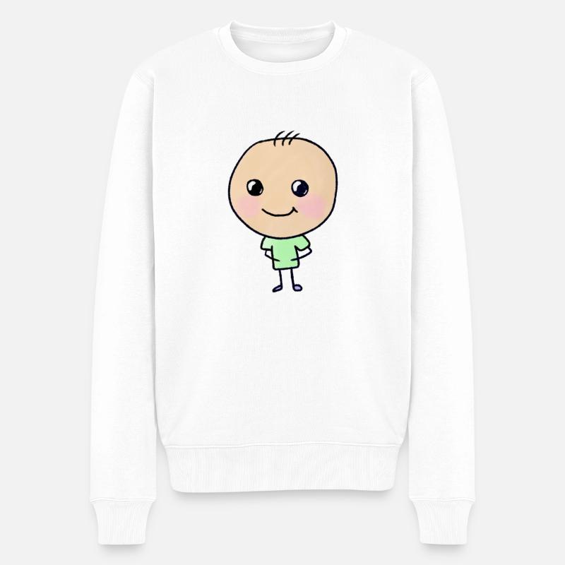 Tobias - Männer Premium Bio Pullover - Weiß