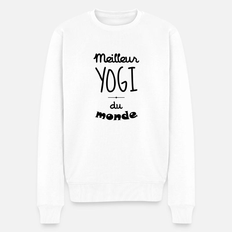 Meilleur YOGI du monde ! Yoga - Pull Premium bio Homme - blanc