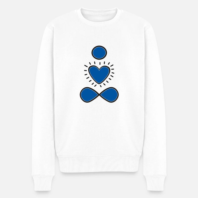 Yogi blau - Männer Premium Bio Pullover - Weiß