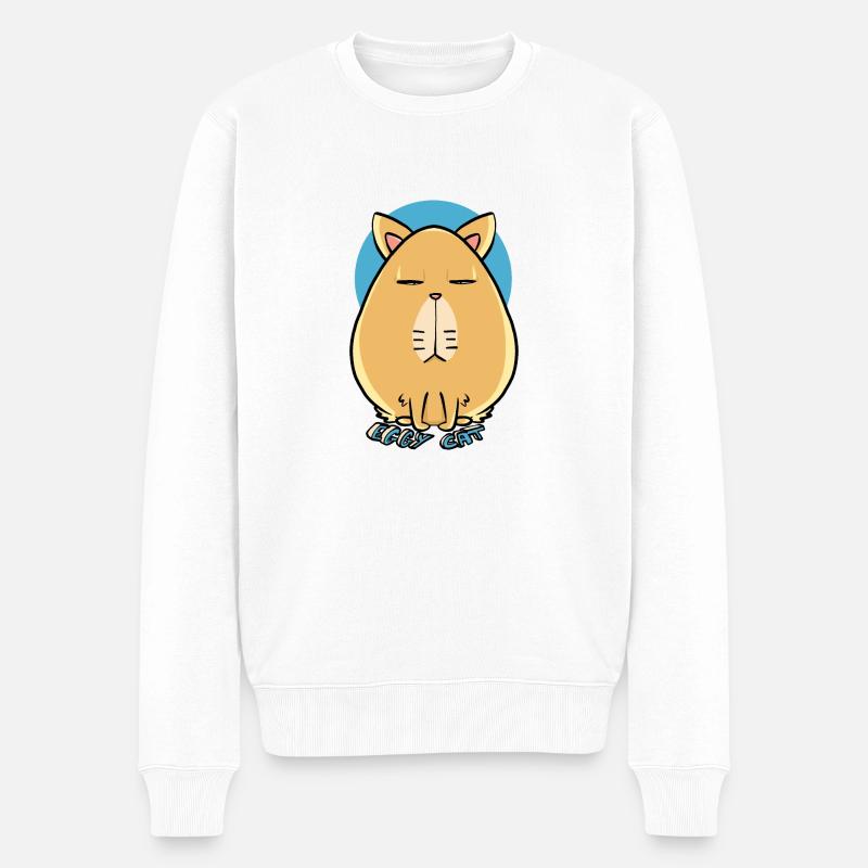 Eggy Cat - Pull Premium bio Homme - blanc