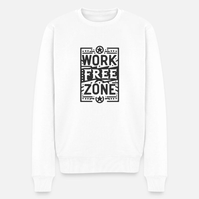 Arbeitsfreie Zone - Männer Premium Bio Pullover - Weiß