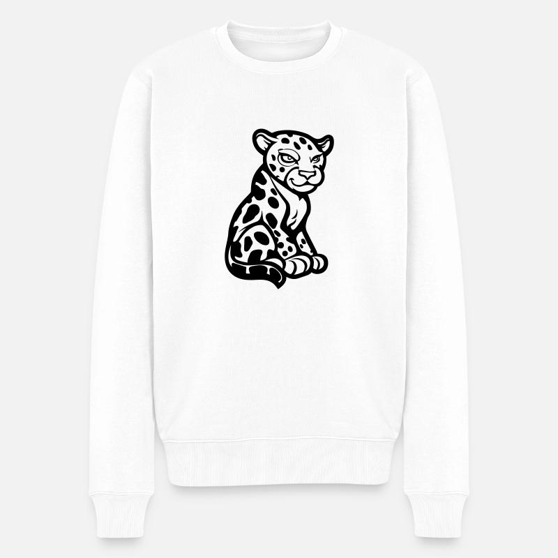 gepard tier comic - Männer Premium Bio Pullover - Weiß