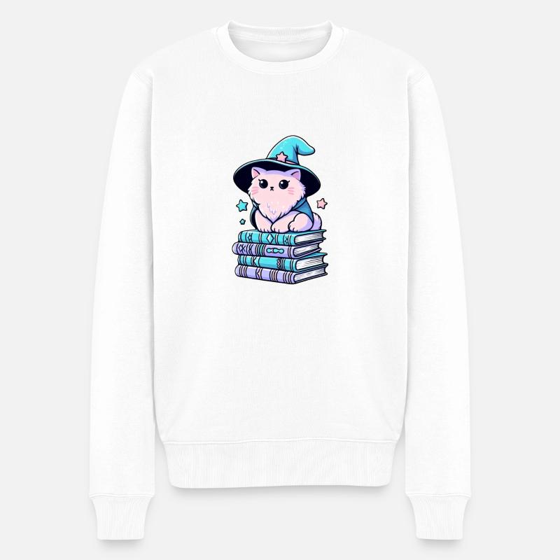 Sorcier magique Kitty - Pull Premium bio Homme - blanc