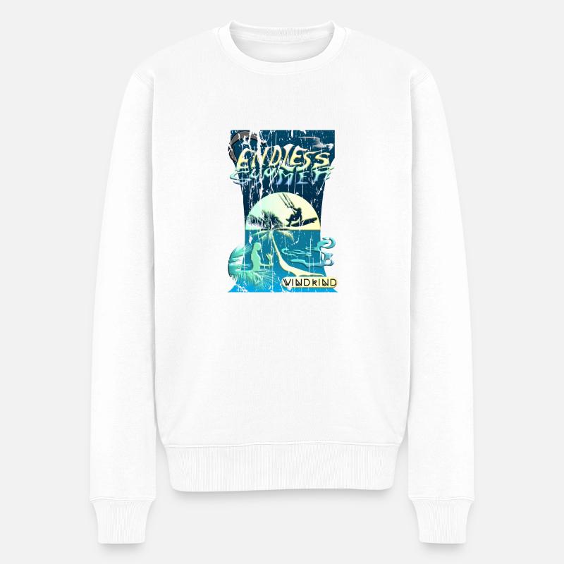 Kiteboarding - Männer Premium Bio Pullover - Weiß
