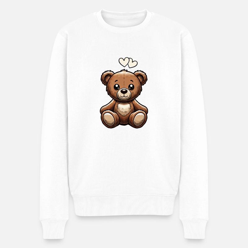 Ours en peluche Amour - Pull Premium bio Homme - blanc