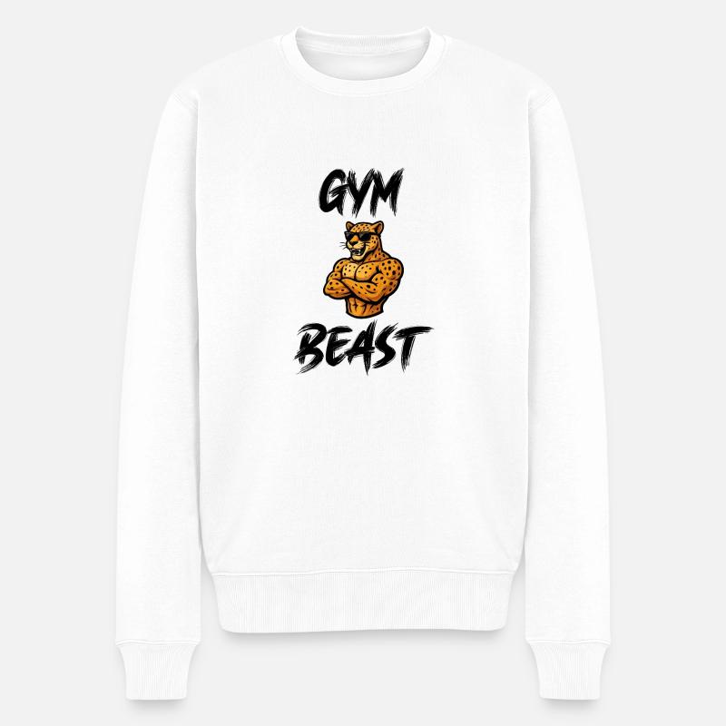 gepard comic gym - Männer Premium Bio Pullover - Weiß