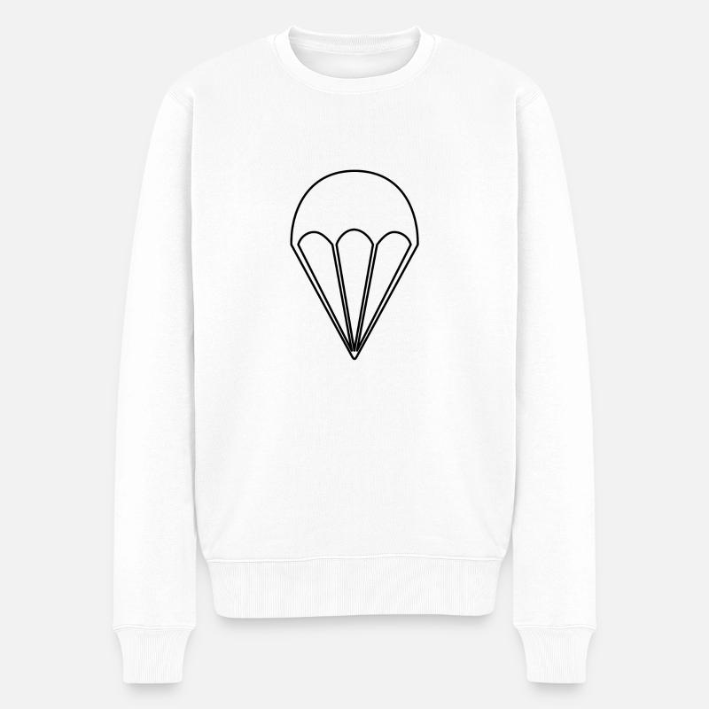 Fallschirm - Männer Premium Bio Pullover - Weiß