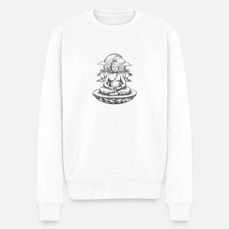 Bouddha: Zen attitude - Pull Premium bio Homme - blanc