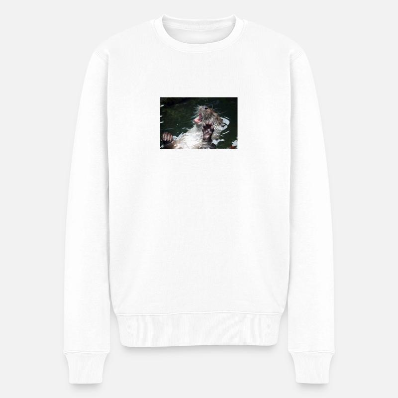 Otter - Männer Premium Bio Pullover - Weiß