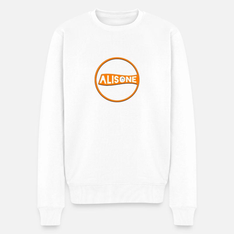 Alisone Logo - Männer Premium Bio Pullover - Weiß