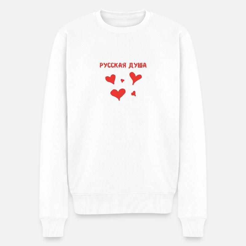 Âme russe - Pull Premium bio Homme - blanc