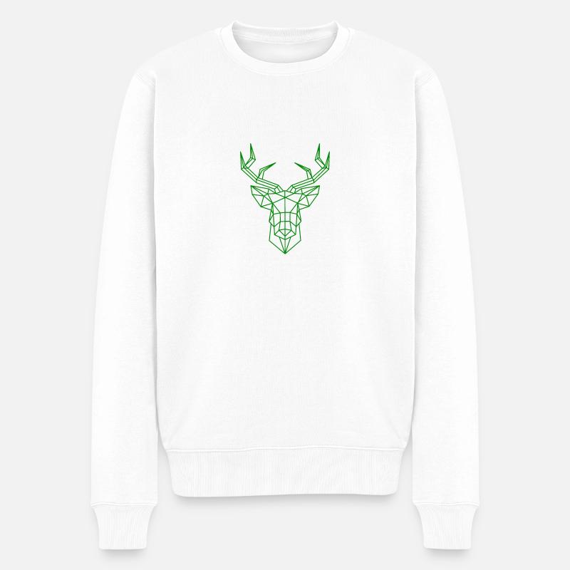 cerf - Pull Premium bio Homme - blanc