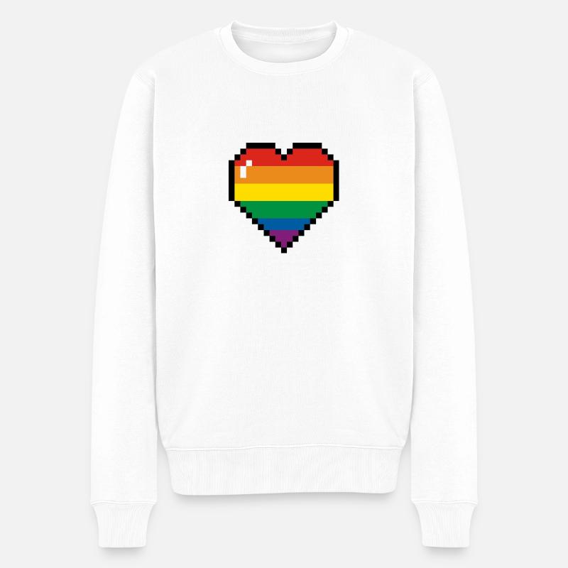 coeur arc - Pull Premium bio Homme - blanc