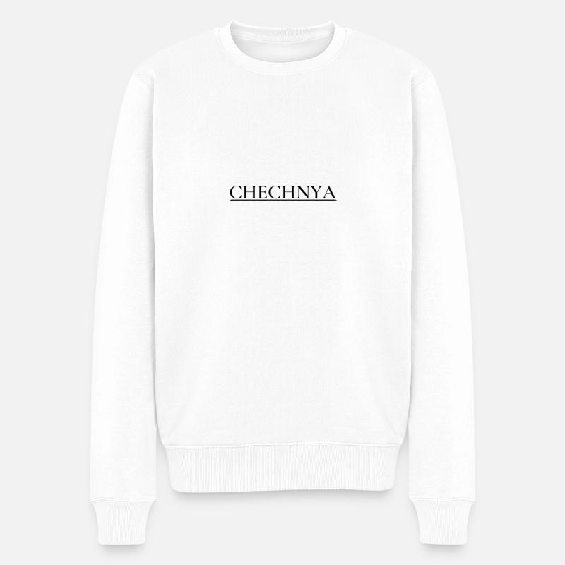 CHECHNYA - Männer Premium Bio Pullover - Weiß