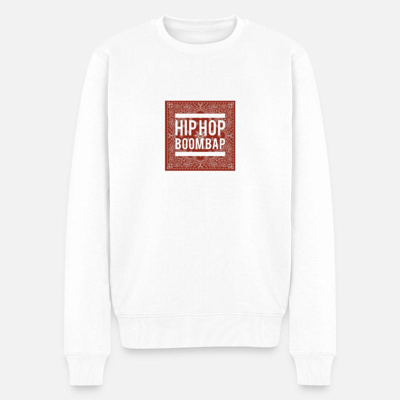 Boom bap - Pull Premium bio Homme - blanc