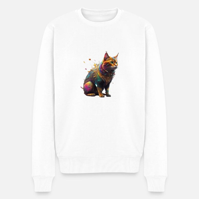 Cat love - Männer Premium Bio Pullover - Weiß