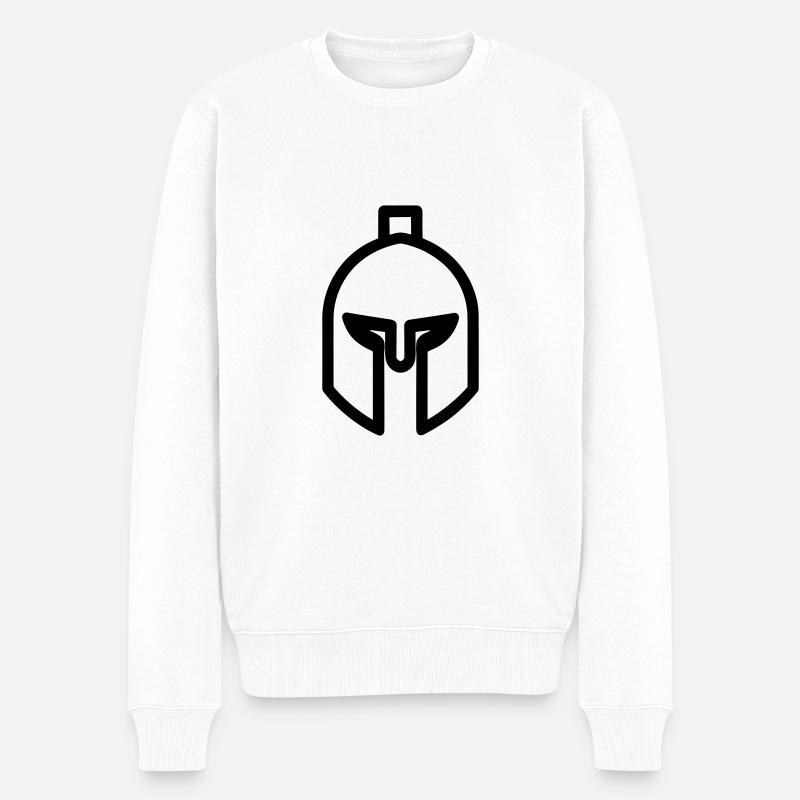 Sparta Spartanischer Krieger - Männer Premium Bio Pullover - Weiß