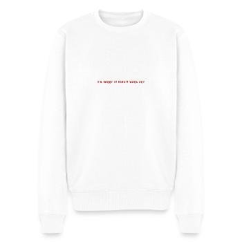 Es tut uns leid - Männer Premium Bio Pullover - Weiß - Vorne - Thijin (182cm)