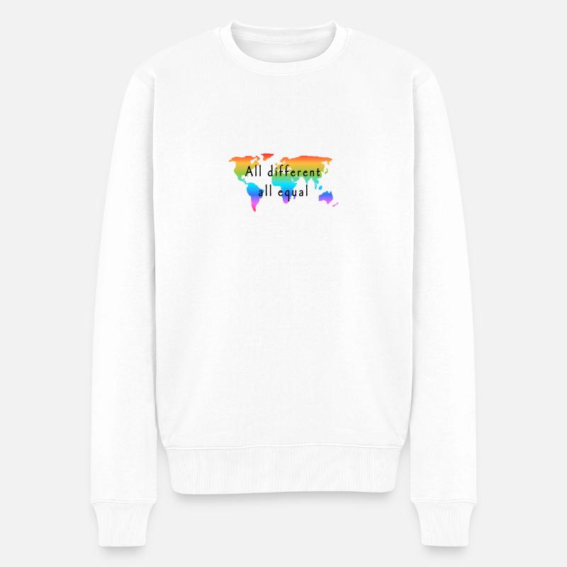 all different all equal. Love is Love. - Männer Premium Bio Pullover - Weiß