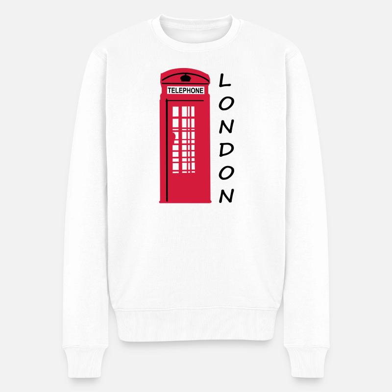 Phone Box London - Männer Premium Bio Pullover - Weiß