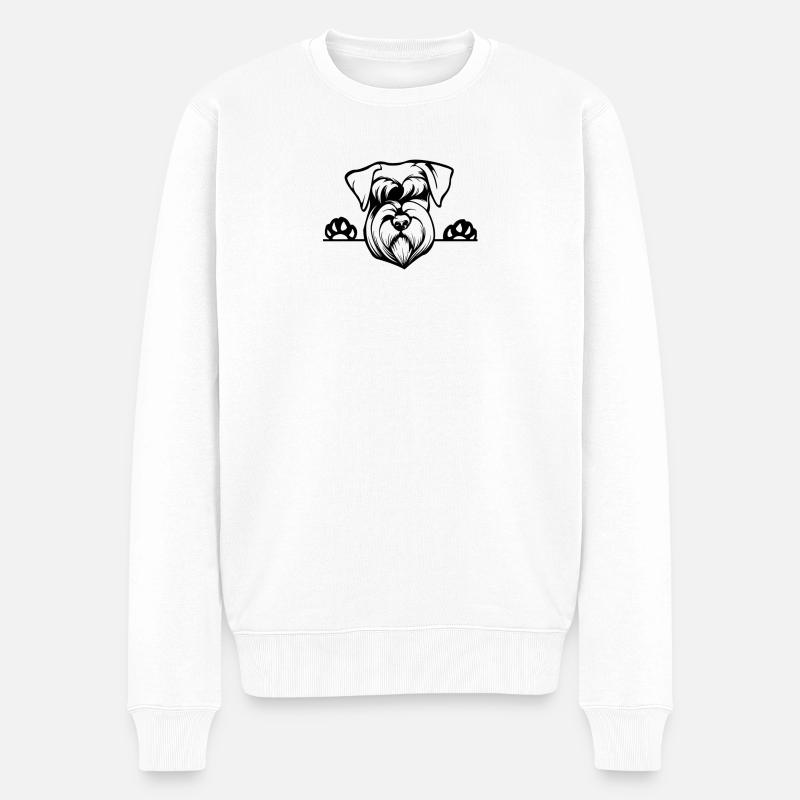 Schnauzer´s Planet - Männer Premium Bio Pullover - Weiß