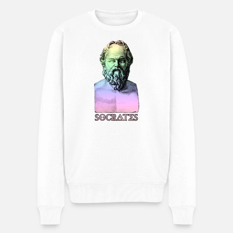 Sokrates - Männer Premium Bio Pullover - Weiß