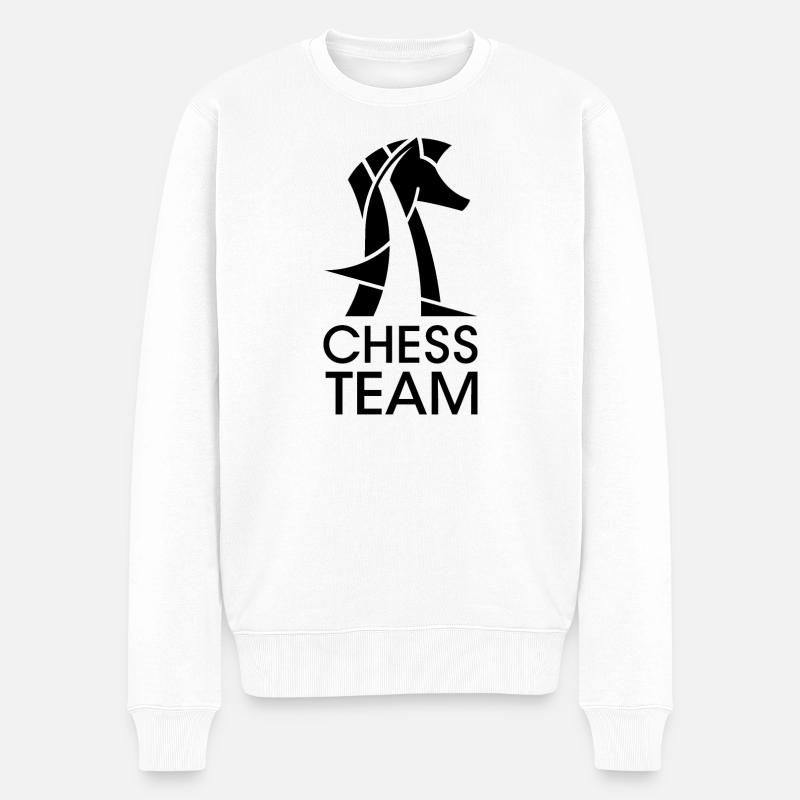 Schach Team knight Symbol Logo icon Illustration - Männer Premium Bio Pullover - Weiß