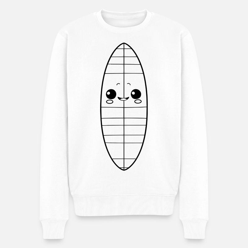Planche de surf Look bande dessinée - Pull Premium bio Homme - blanc