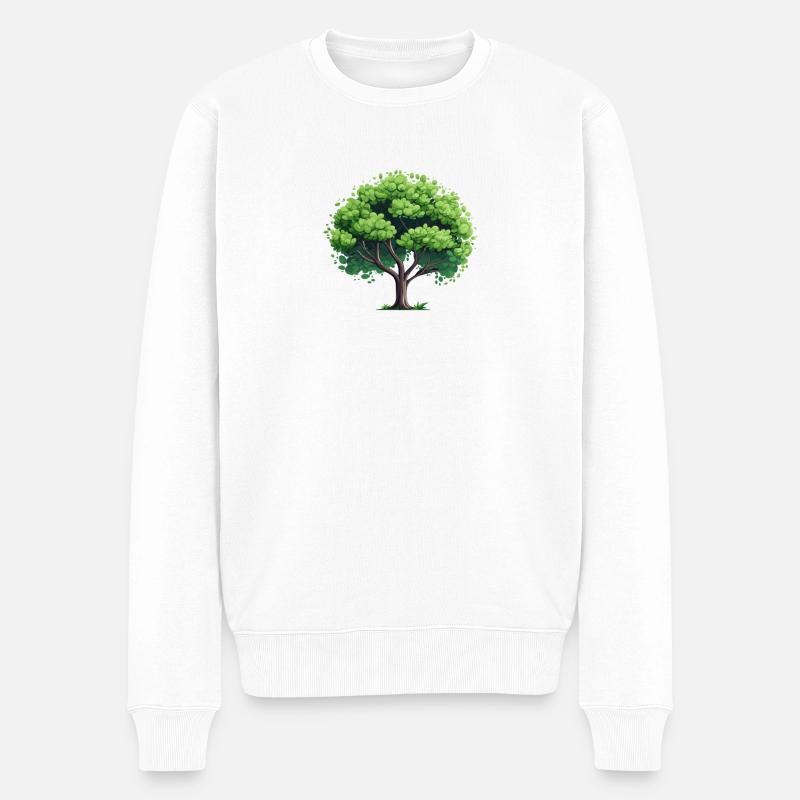 Natürlicher Baum - Männer Premium Bio Pullover - Weiß