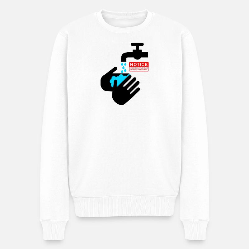 Sichere Handwäsche Illustration - Männer Premium Bio Pullover - Weiß