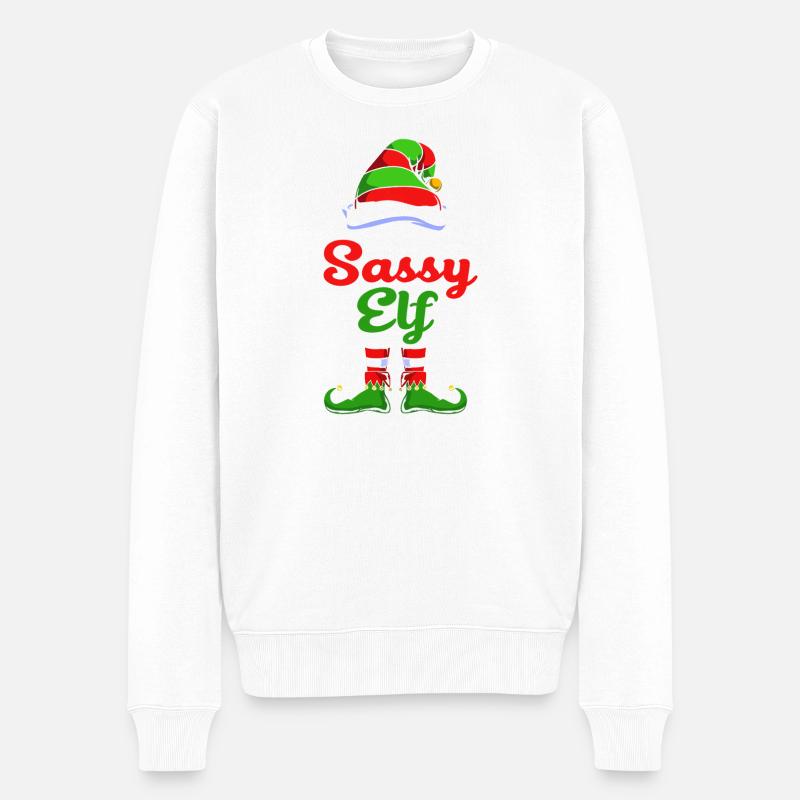 Elfe Elf Weihnachtsgeschenk Nervensäge - Männer Premium Bio Pullover - Weiß