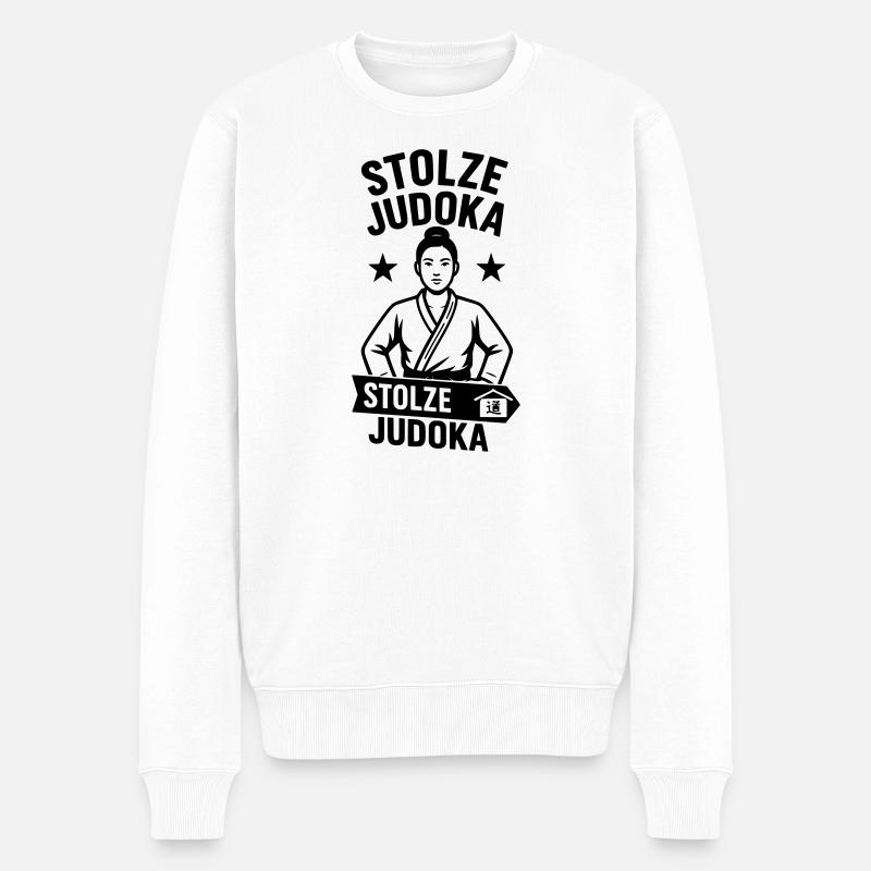 stolze judoka - Männer Premium Bio Pullover - Weiß