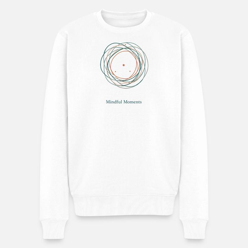 Moments de pleine conscience | Conception Flow & Calm - Pull Premium bio Homme - blanc