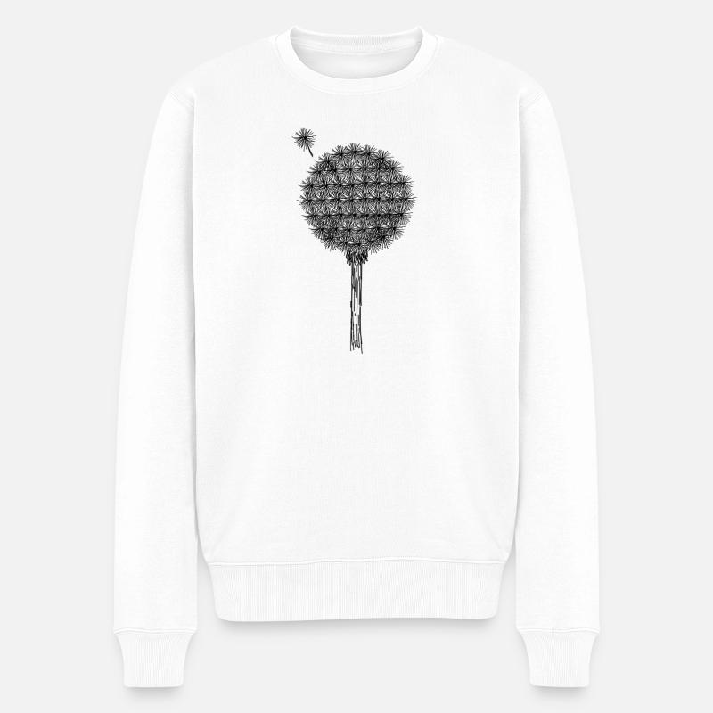 Pusteblume - Männer Premium Bio Pullover - Weiß