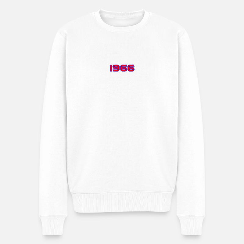 1966 Retro Neon Typografie - Männer Premium Bio Pullover - Weiß