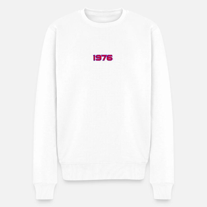Glitch Rétro Neon 1976 - Pull Premium bio Homme - blanc