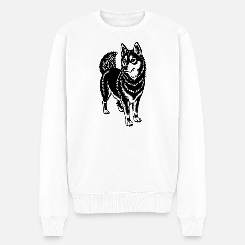Alaska Klee Kai - Männer Premium Bio Pullover - Weiß