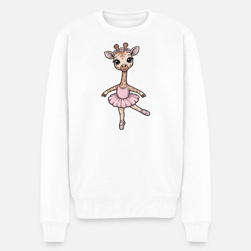 Giraffen Giraffe Ballet Ballerina - Männer Premium Bio Pullover - Weiß