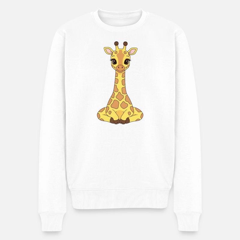 Illustration de girafes mignonnes - Pull Premium bio Homme - blanc