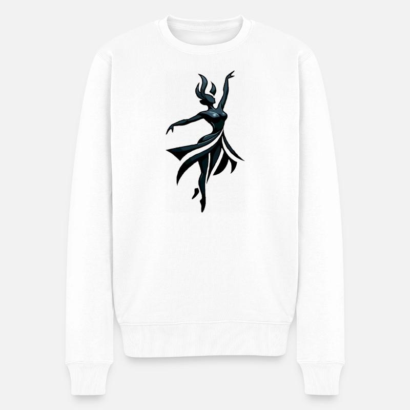Danseuse d’ombres en bleu néon - Pull Premium bio Homme - blanc