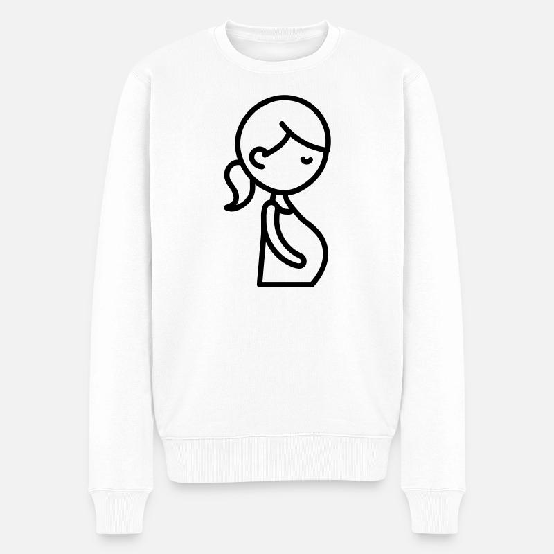Schwangere - Männer Premium Bio Pullover - Weiß