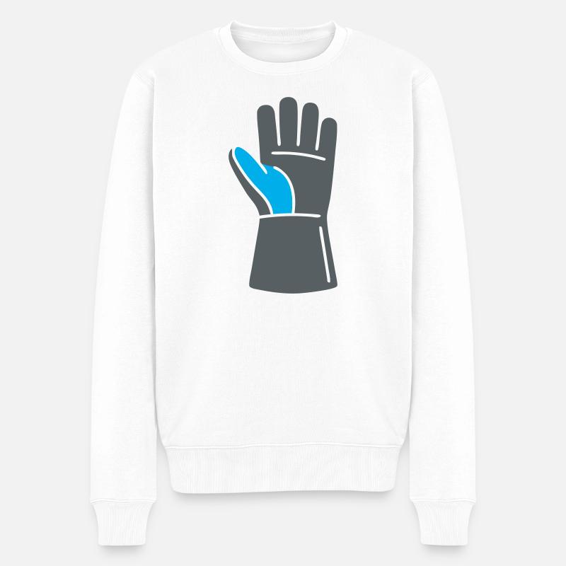 Schweißer Handschuh Werkstatt Logo - Männer Premium Bio Pullover - Weiß